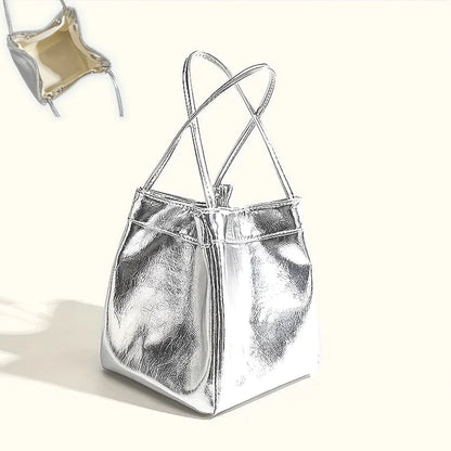 Women’s PU Drawstring Purse with Matching Wallet