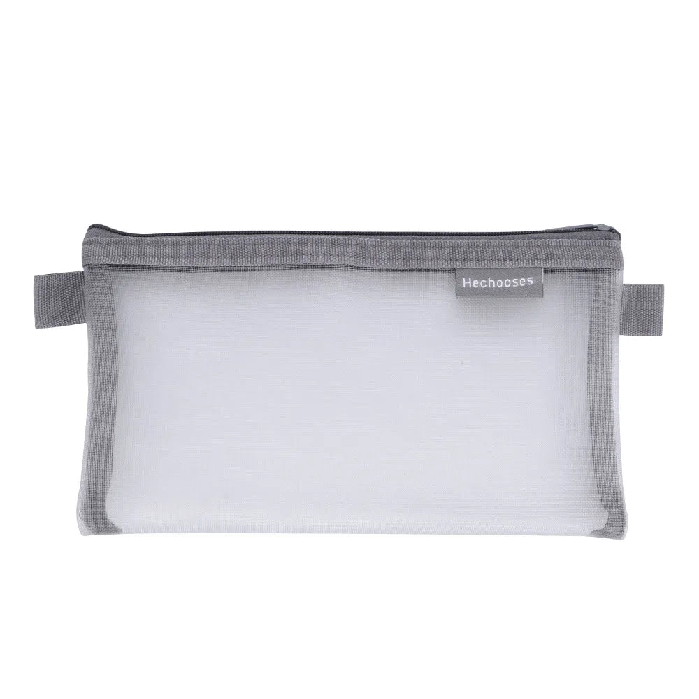 Large Capacity Transparent Mesh Pencil Case
