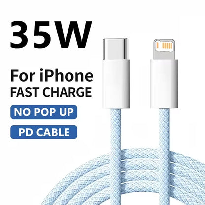 35W USB-C to Lightning Braided Fast Charging Cable for iPhone