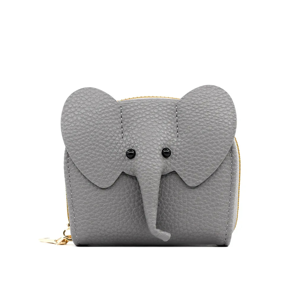 Cute Elephant Women’s Zip Card Wallet