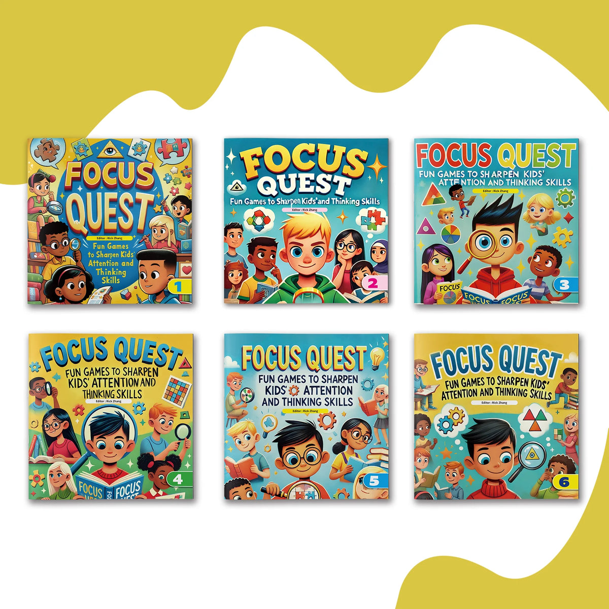 6 Books Set Focus Quest Activity Books for Kids