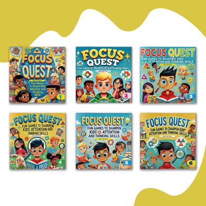 6 Books Set Focus Quest Activity Books for Kids