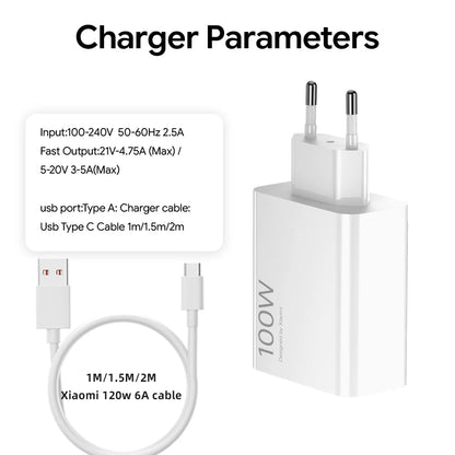 Xiaomi 100W HyperCharge Fast Charger with Type-C Cable