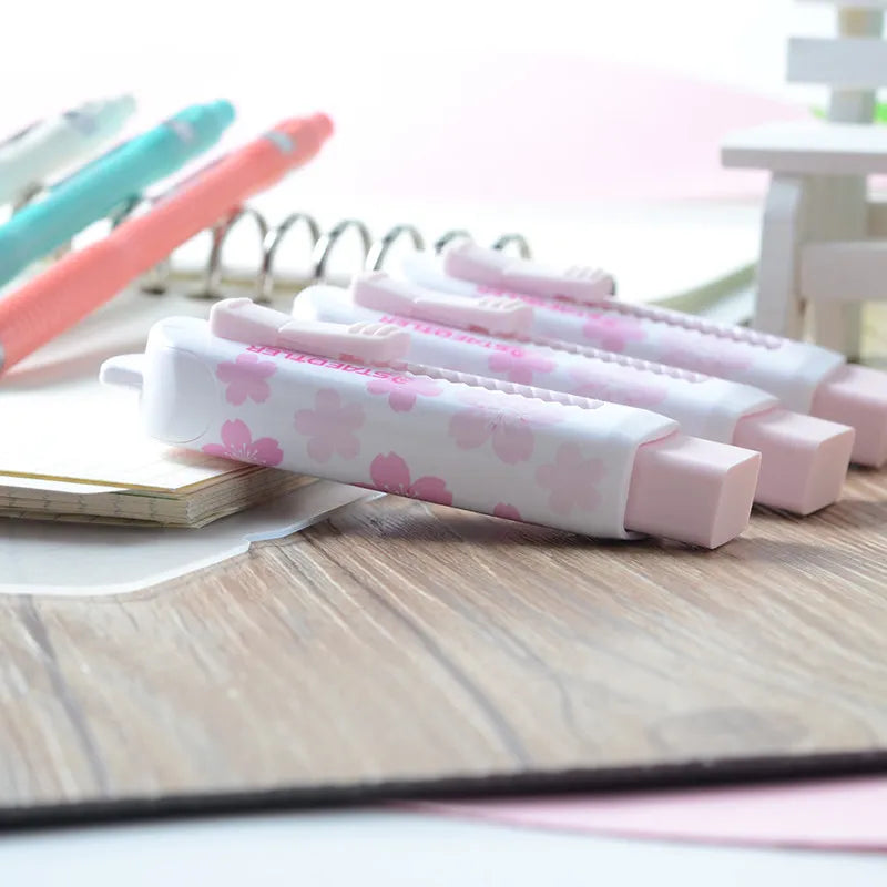 Sliding Retractable Pencil Eraser with Protective Sleeve