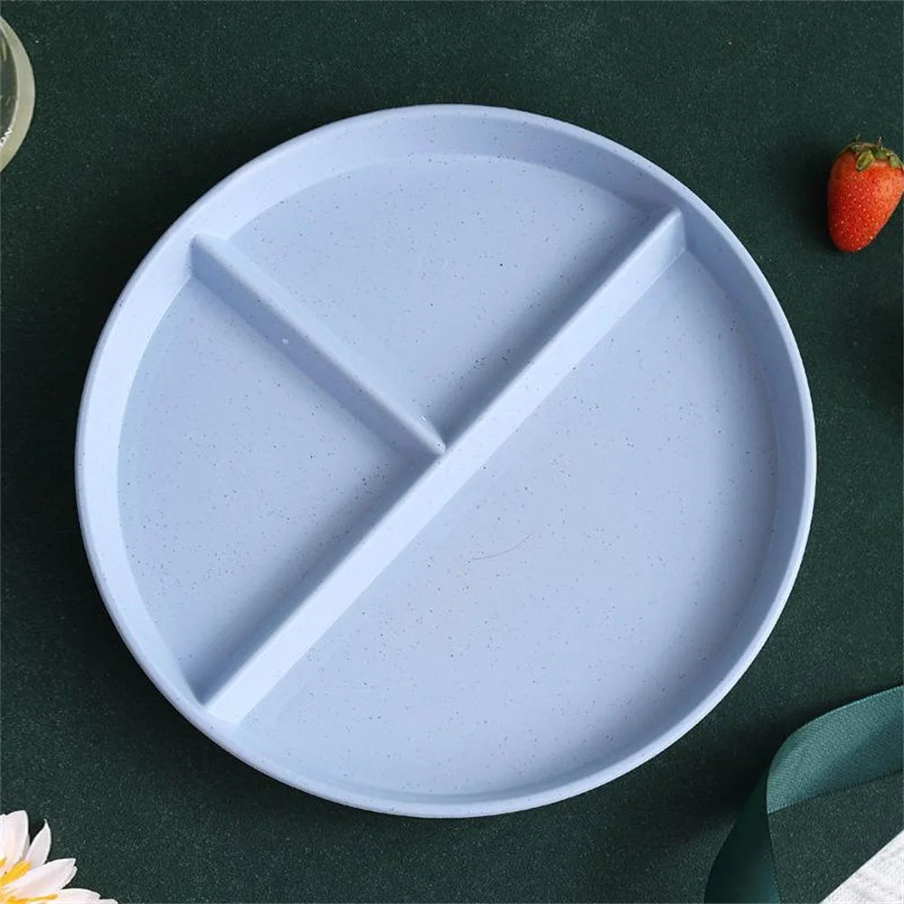 Divided Dish In 3 Reusable Round Dinner Plate