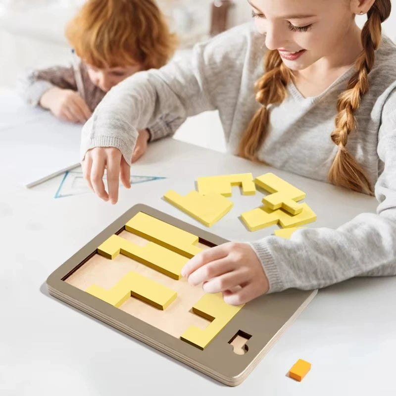 Wooden Geometric Brain Teaser Puzzle