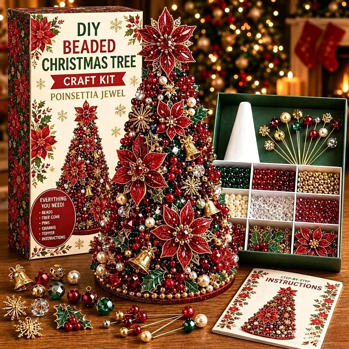 DIY Beaded Christmas Tree Craft Kit