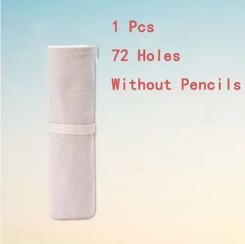 Canvas Roll-Up Pencil Case with Multi-Slot Storage