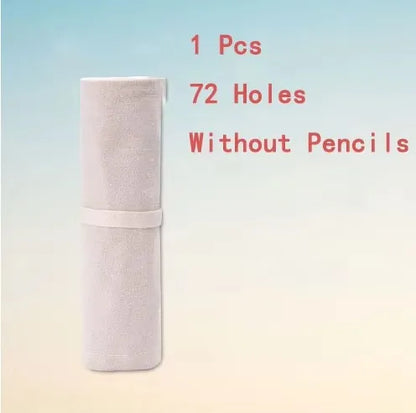 Canvas Roll-Up Pencil Case with Multi-Slot Storage