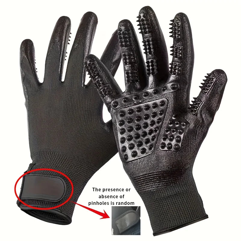Gentle Pet Grooming Glove for Cats, Dogs & Horses