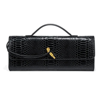 Luxury Snakeskin Top Handle Shoulder Bag