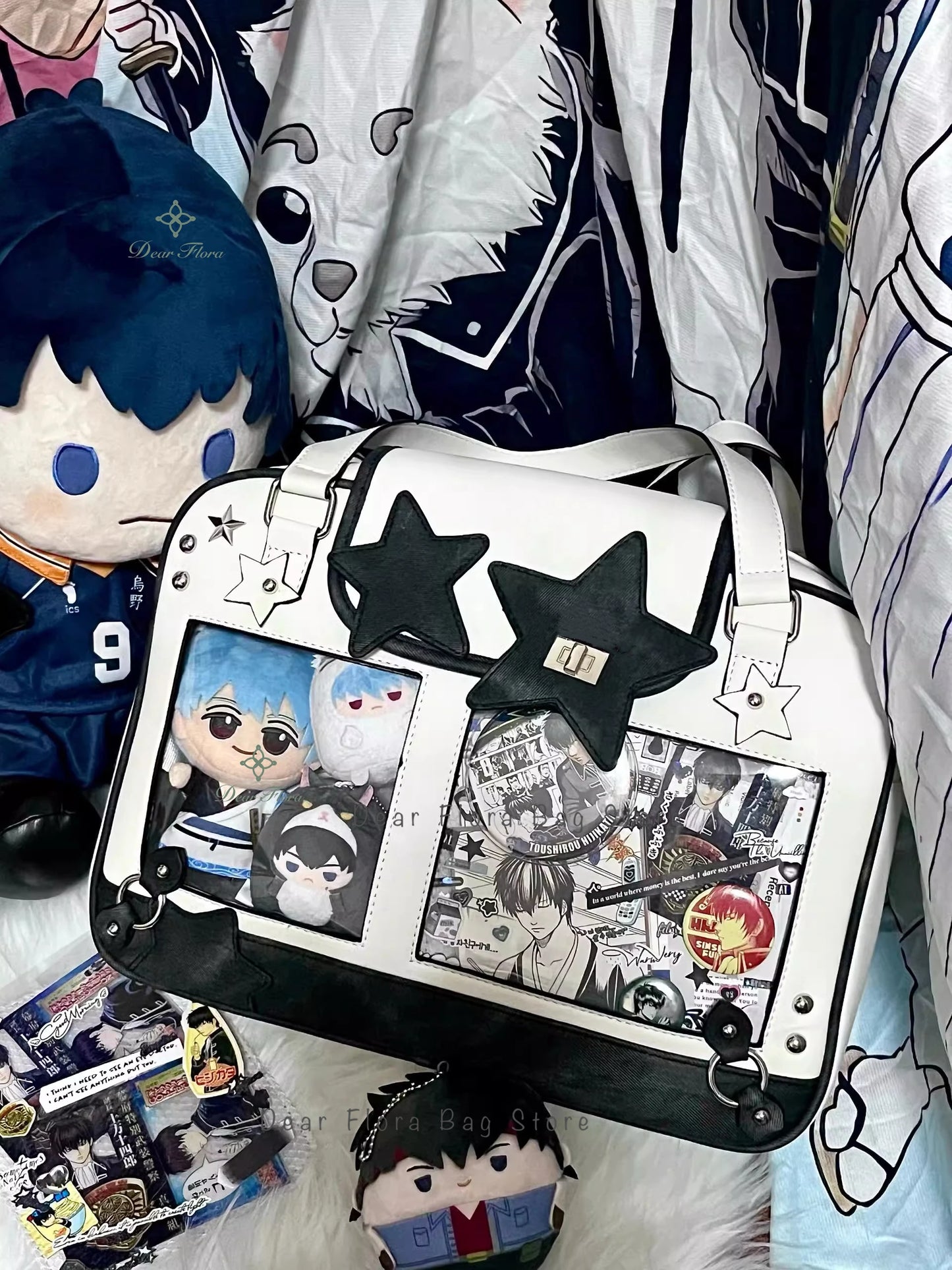 Transparent DIY Ita Shoulder Bag for Pins & Collectibles