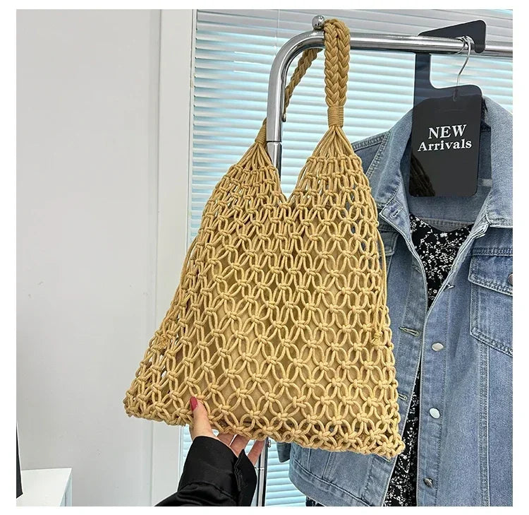 Handwoven Mesh Summer Tote Bag