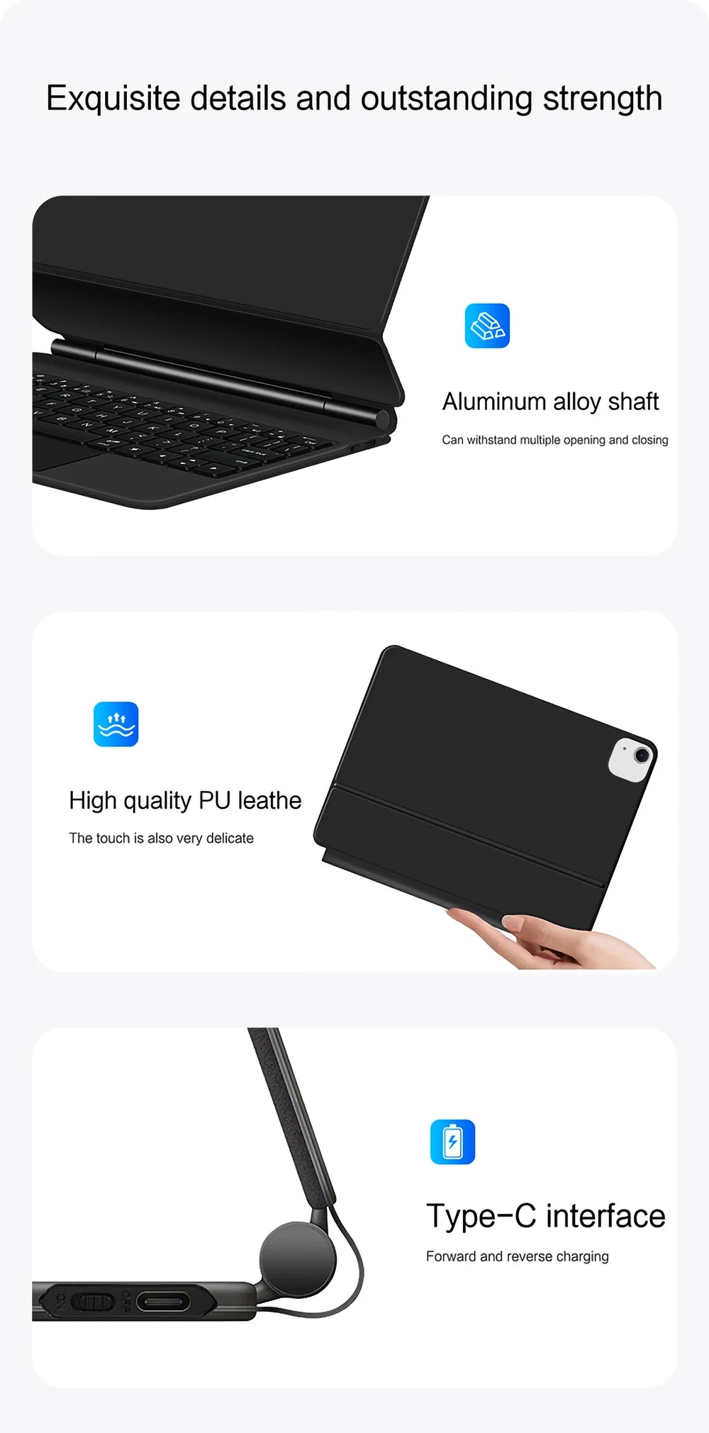 Backlit Keyboard Case with Trackpad for iPad Air & iPad Pro