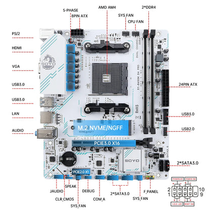 SOYO B450M AM4 Gaming Motherboard