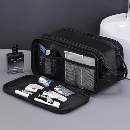 Travel PU Leather Toiletry Organizer Bag