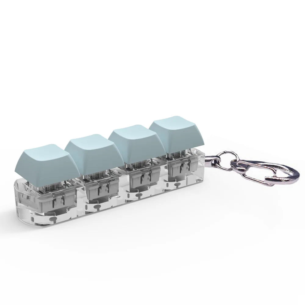4-Key Keyboard Fidget Keychain with LED Light
