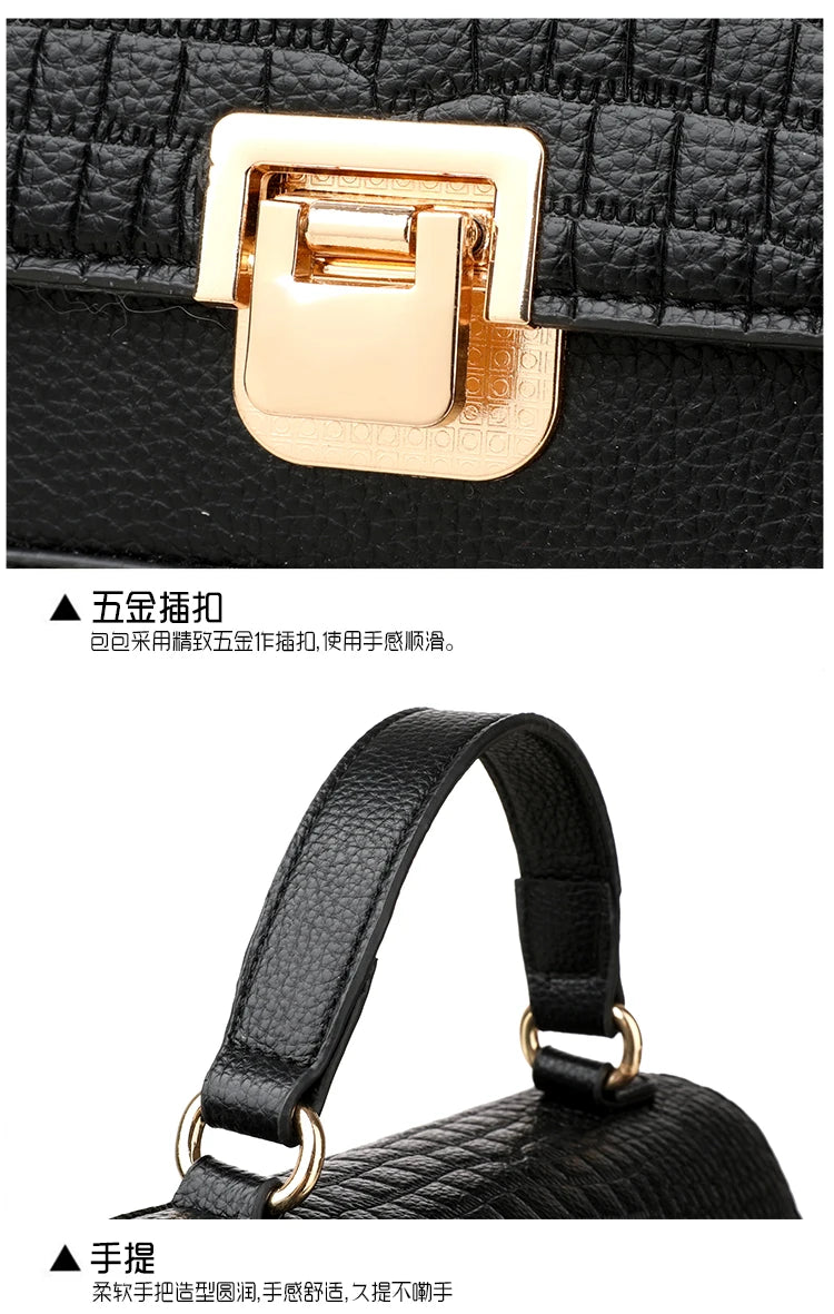 Large Capacity Leather Crossbody Handbag for Women