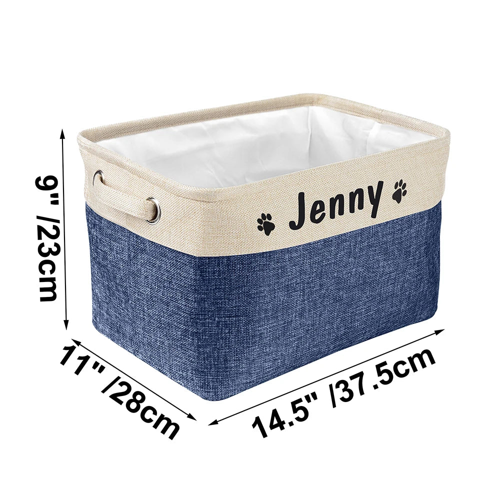 Personalized Foldable Dog Toy Storage Basket
