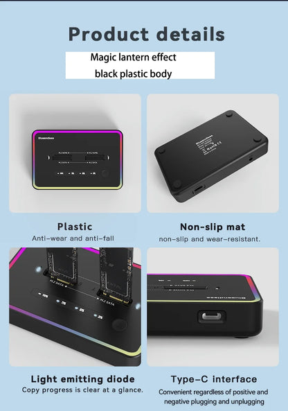 Dual M.2 NVMe & SATA SSD Docking Station with Offline Clone
