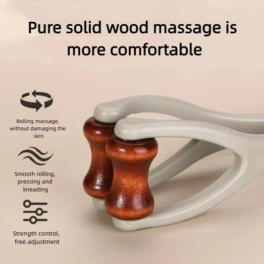 Solid Wood Finger Massager Roller