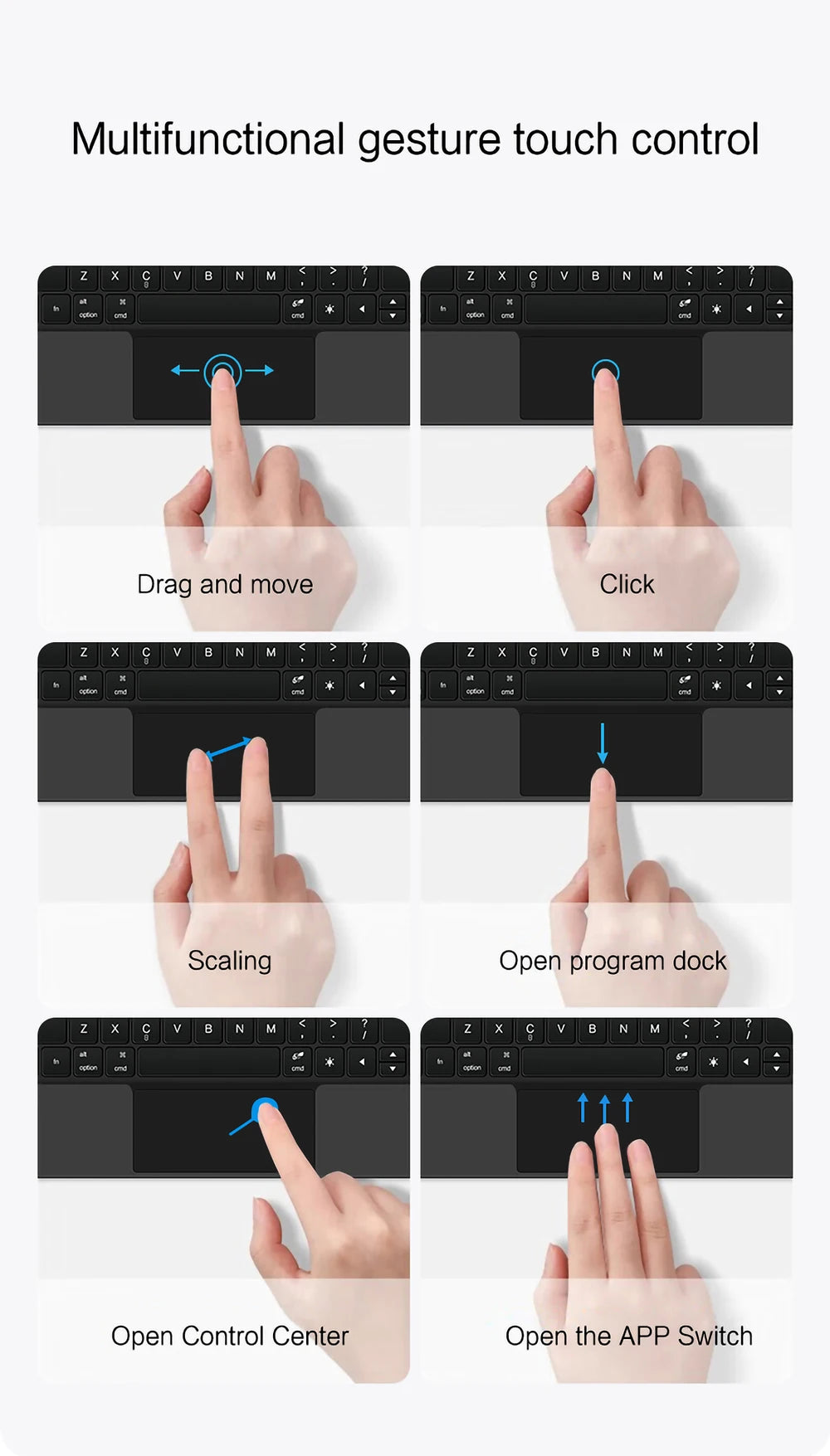 Backlit Keyboard Case with Trackpad for iPad Air & iPad Pro