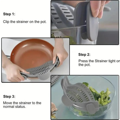 Adjustable Silicone Kitchen Colander Clip