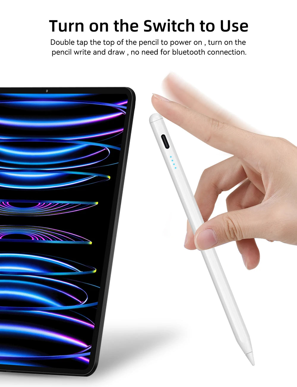 Rechargeable iPad Stylus Pen with Magnetic Attachment