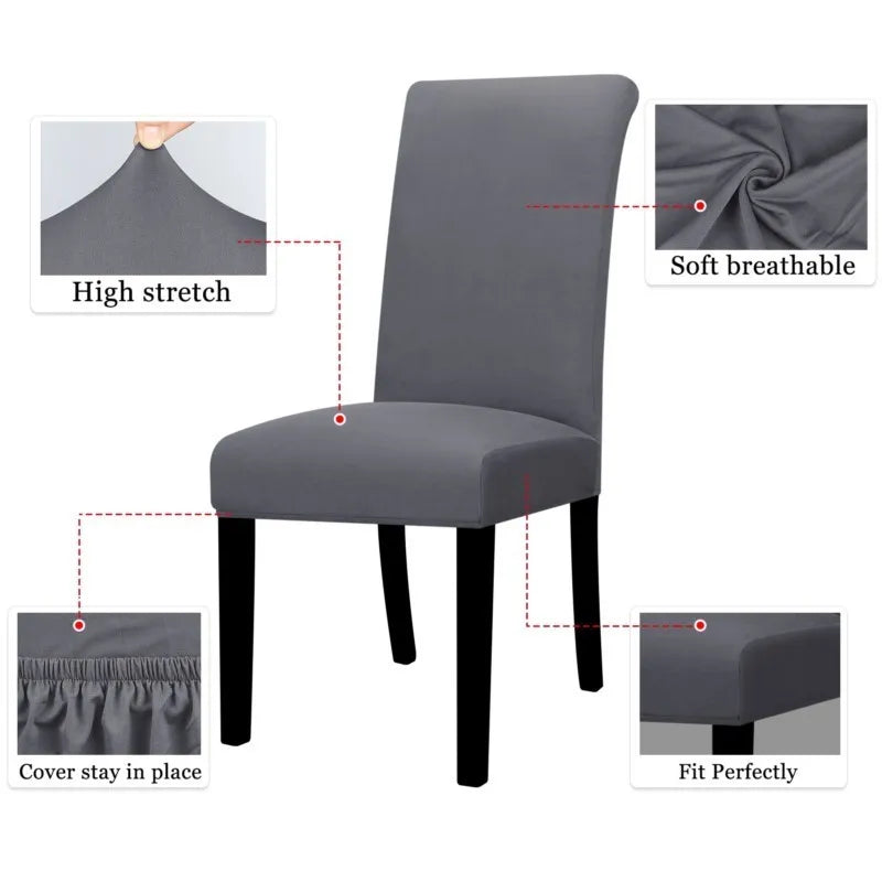 Elastic Stretch Chair Cover Solid Color
