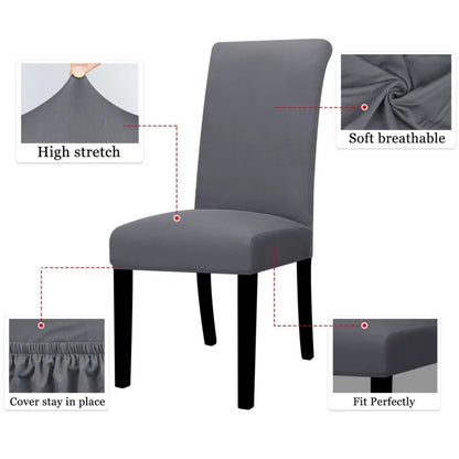 Elastic Stretch Chair Cover Solid Color