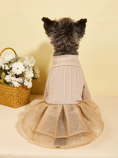 Knitted Dog Tutu Dress for Small Dogs
