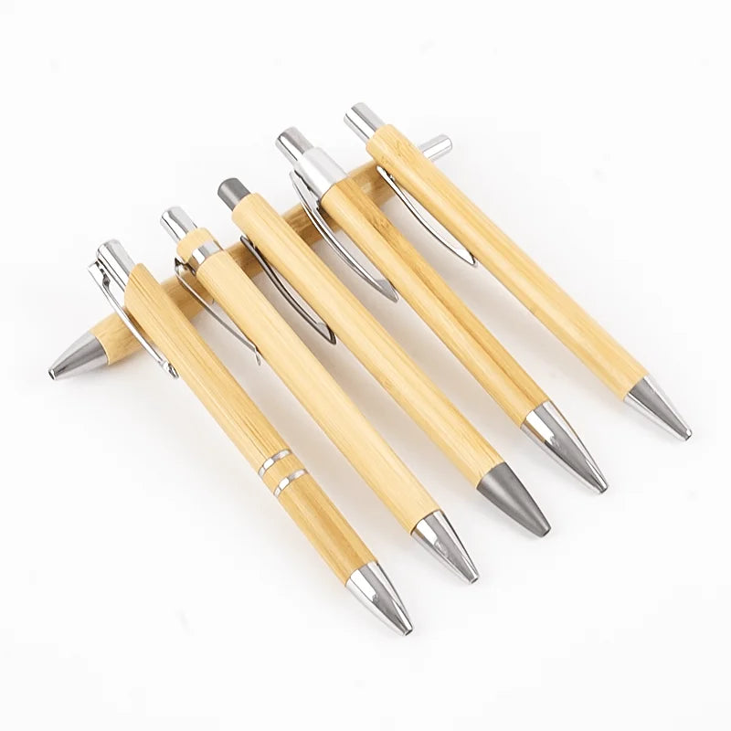 Bamboo Retractable Ballpoint Pen Set