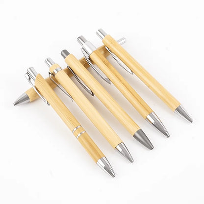 Bamboo Retractable Ballpoint Pen Set