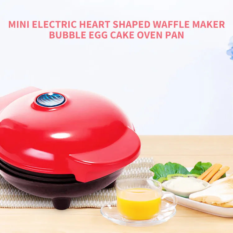 Compact Electric Heart-Shaped Waffle Maker