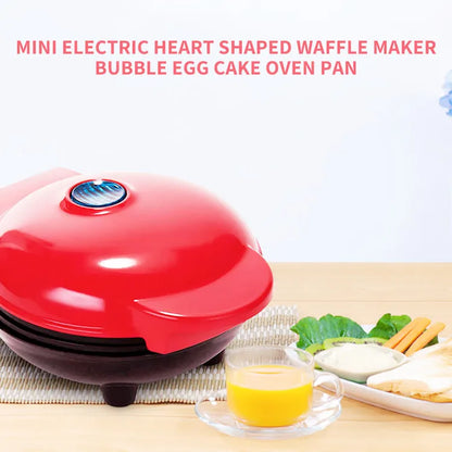 Compact Electric Heart-Shaped Waffle Maker