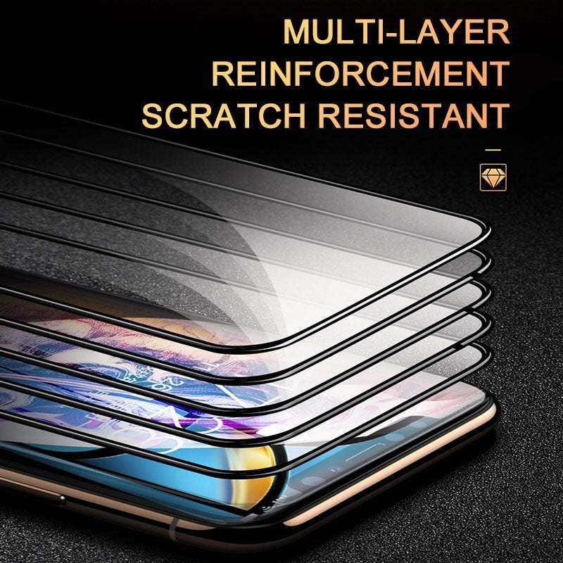 2/4PCS 9D Screen Protector Tempered Glass for IPhone 14 13 12 11 Pro Max Protective Glass for IPhone X XR XS Max 7 8 6S 14 Plus