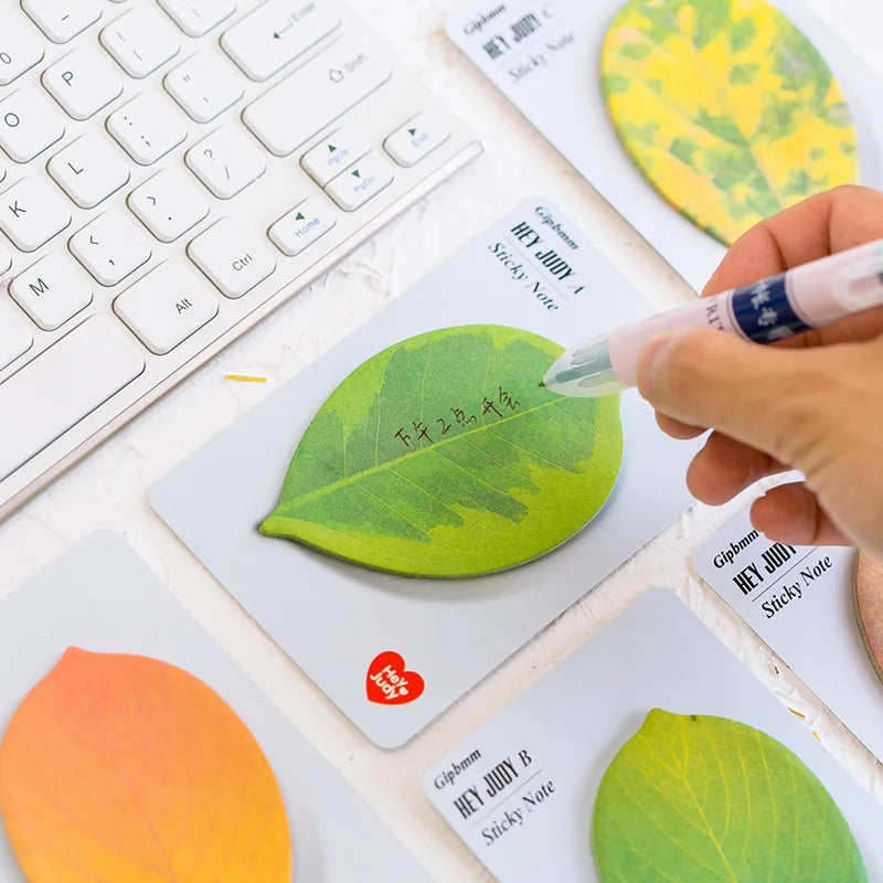 Leaf-Shaped Sticky Memo Notes