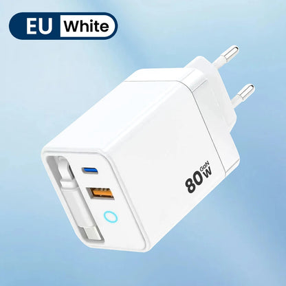 Elough 80W GaN Fast Charger with Multi-Port Cable
