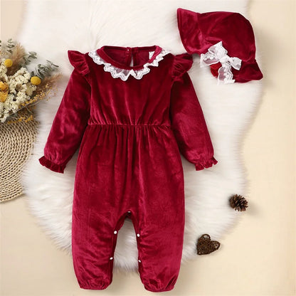 2Pcs Clothing Outfits Baby Girl Silky Romper with Hat