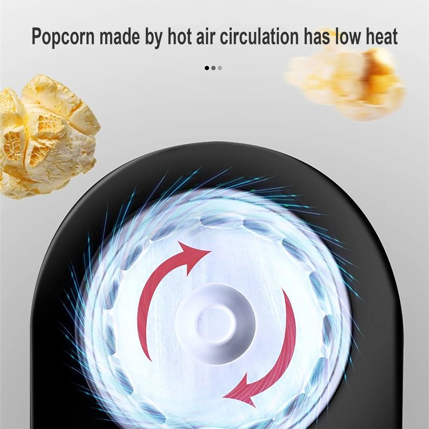 Oil-Free Electric Popcorn Machine with Butter Tray