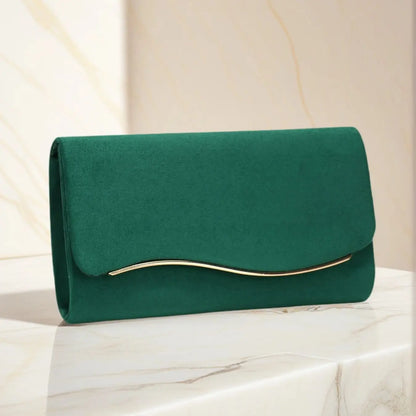 Velvet Envelope Evening Clutch Bag with Chain Strap
