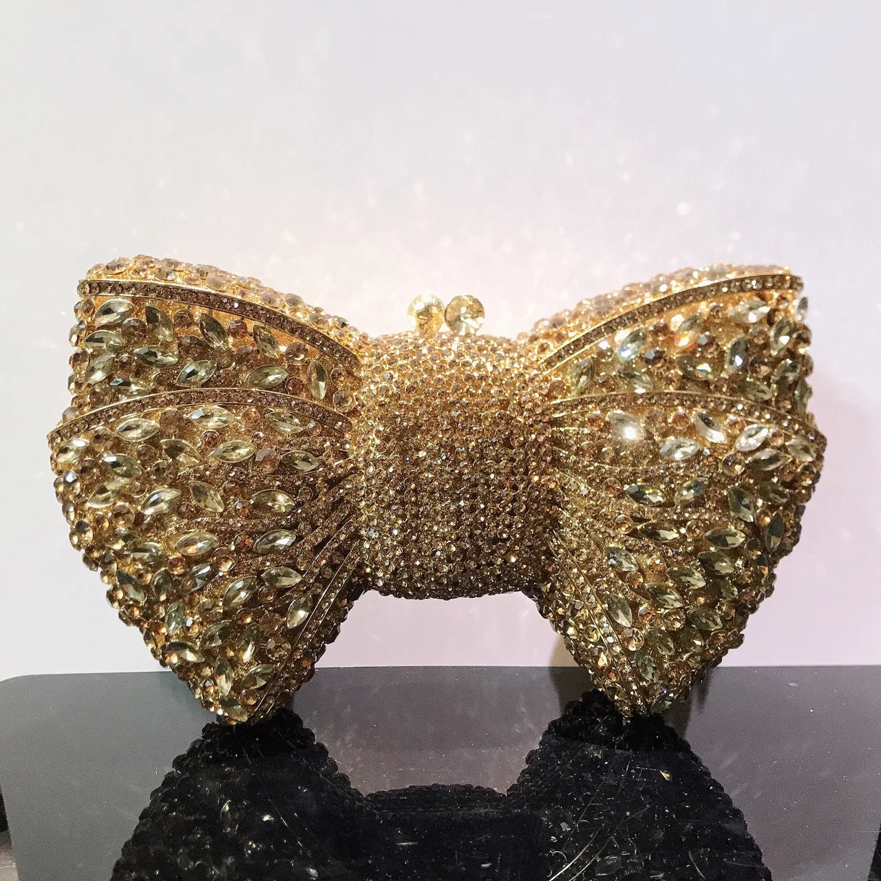 Rhinestone Bow Evening Clutch
