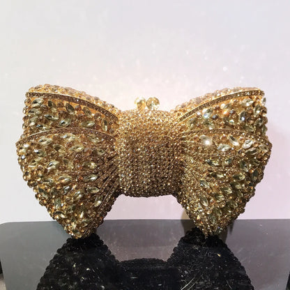 Rhinestone Bow Evening Clutch