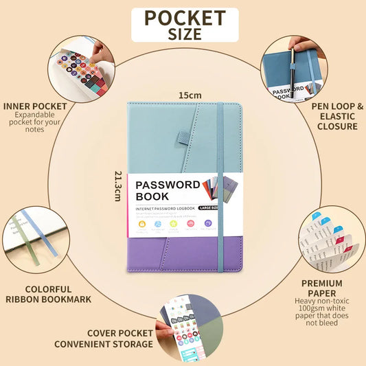 A5 Password Book with Alphabet Tabs