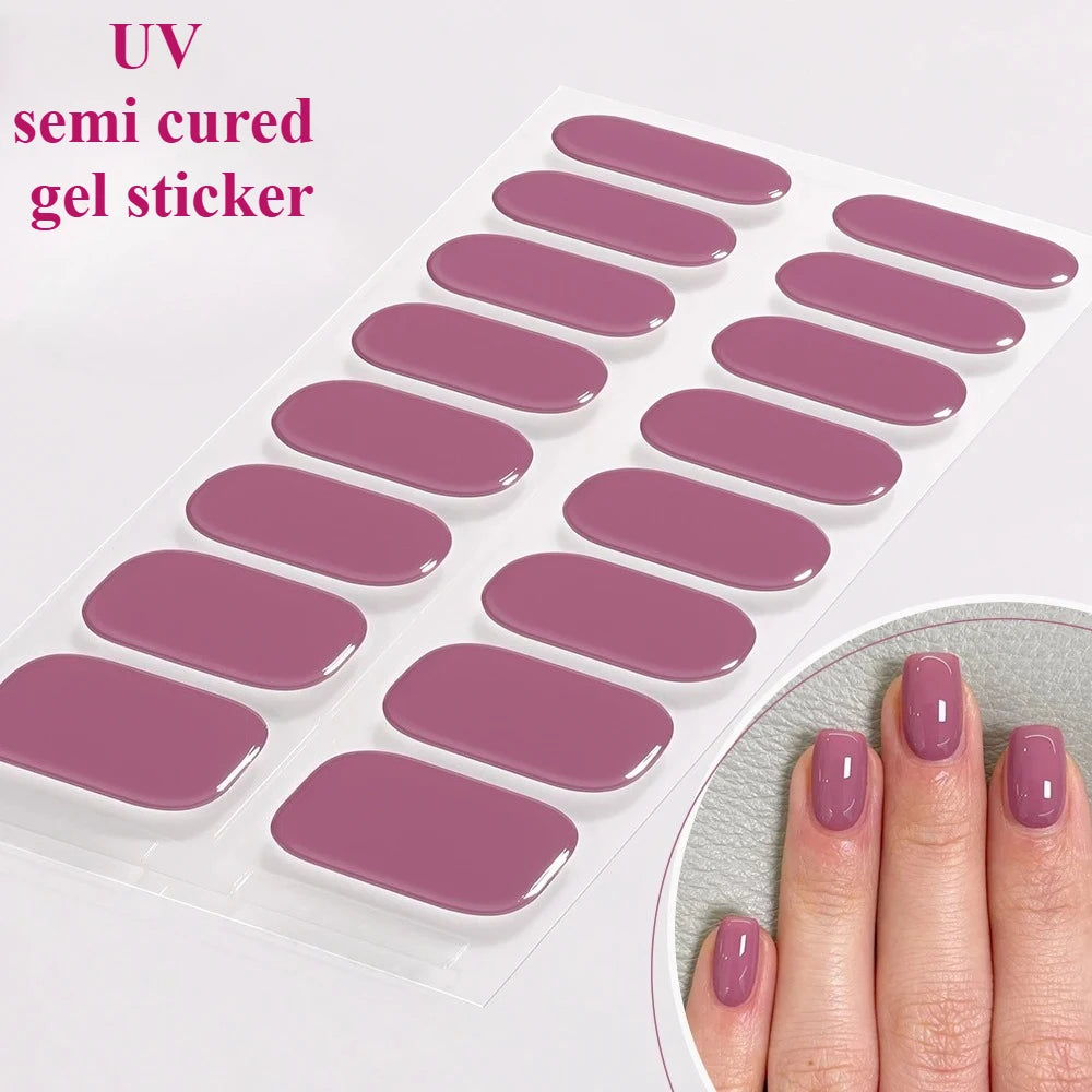 Semi-Cured Snowflake Gel Nail Stickers