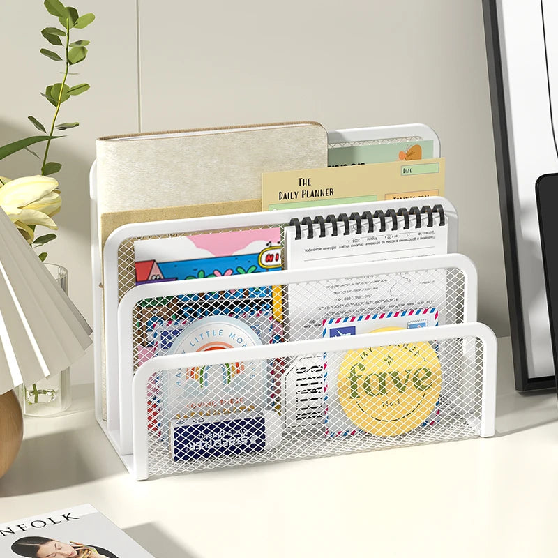 Metal Mesh Desk Mail Organizer File Holder