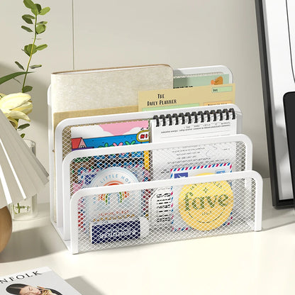 Metal Mesh Desk Mail Organizer File Holder