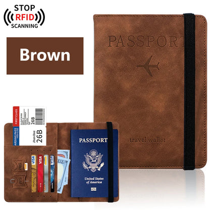 PU Leather Passport Cover & Document Organizer