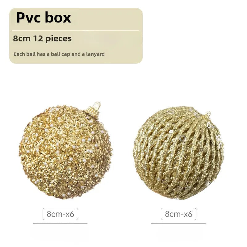 12-Piece Glitter Christmas Bauble Set