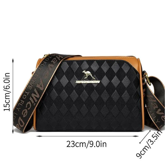 Plaid PU Leather Crossbody Shoulder Bag